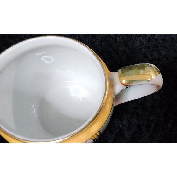 Japanese Hand-Painted Lusterware Cream & Sugar Set – Art Deco Motif (1921–1941) - Picture 7 of 16